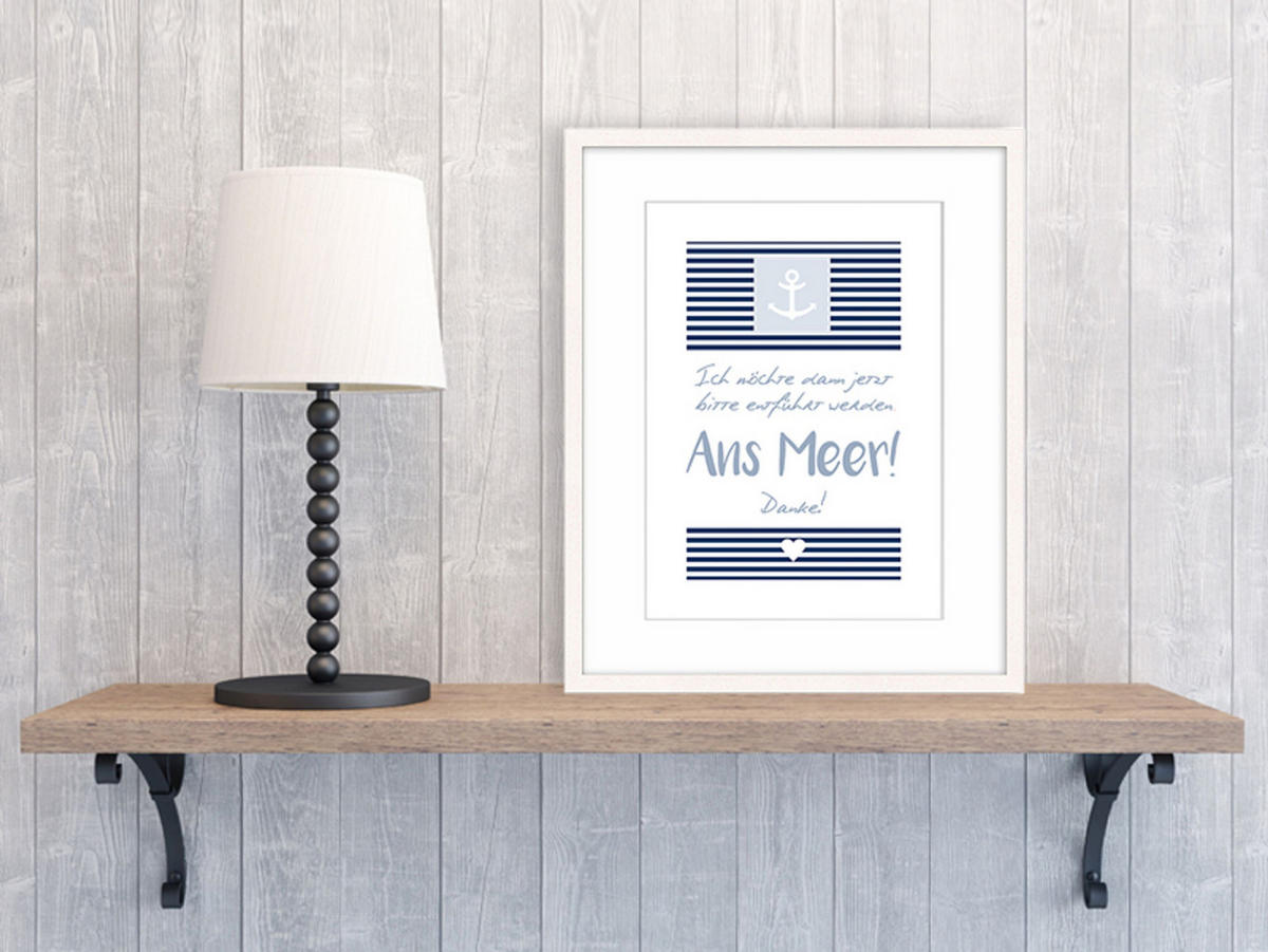 POSTER DIN A4 21x29,7 cm Meer Spruch maritim - Blau, Papier (21/29.7/2cm) - artissimo