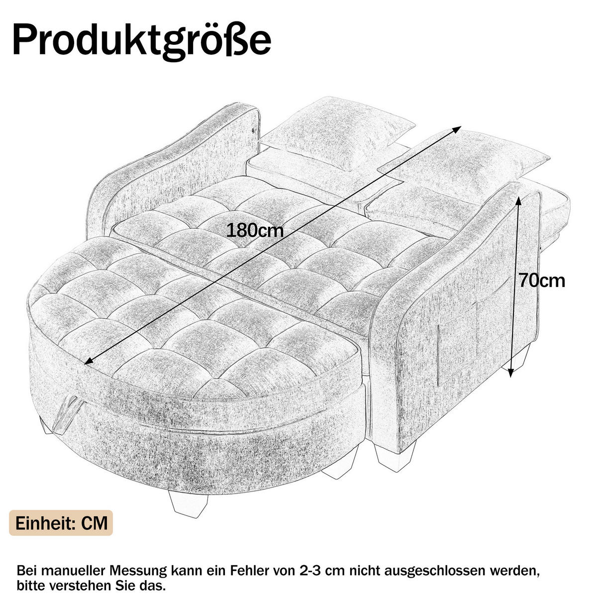 SCHLAFSOFA 132/129/93 cm aus Eukalyptusholz mit Aufbewahrungshocker Beige - Beige, Holz (129/93/132cm) - Modenvie
