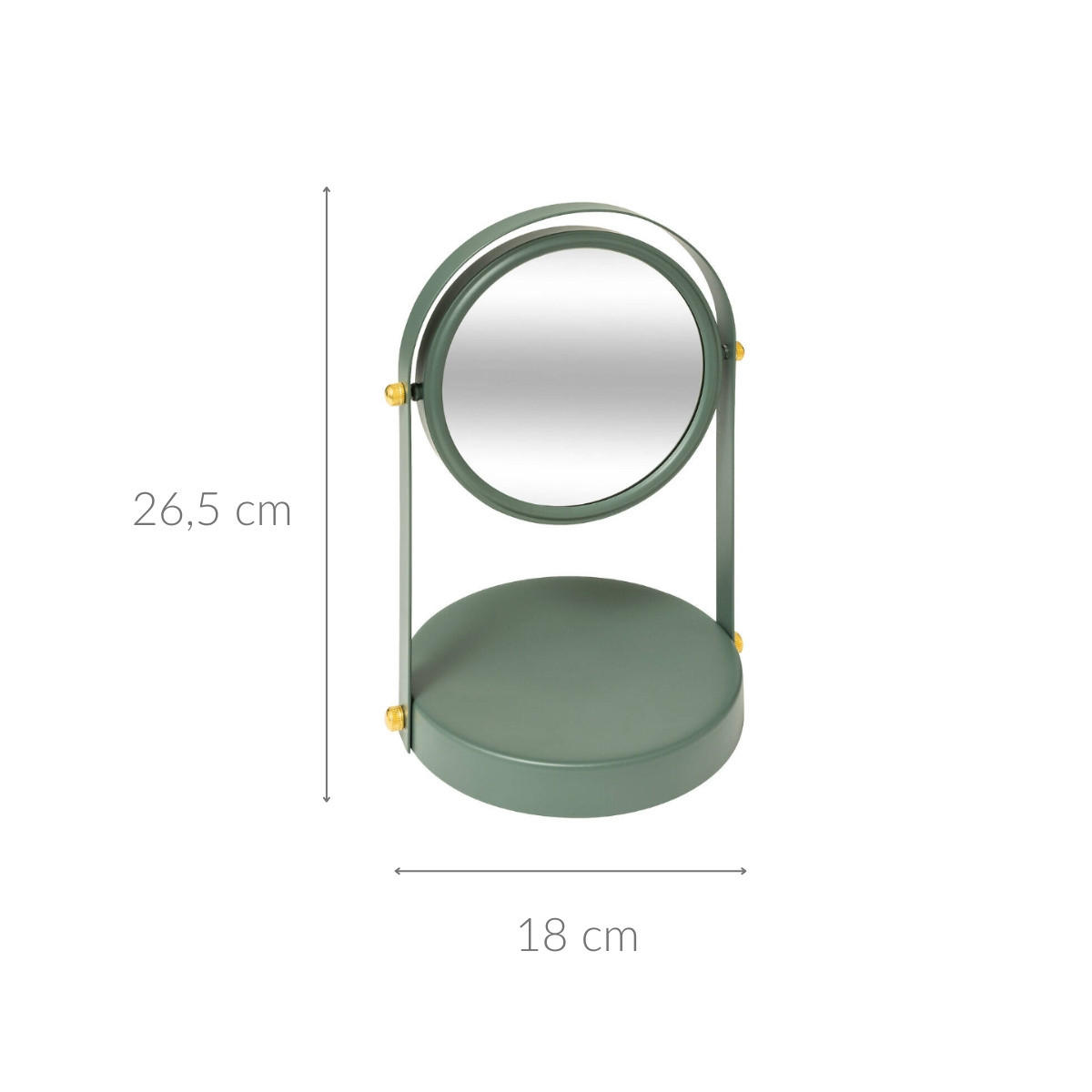 SPIEGEL Duo 18/16/26,5 cm - Grün, Metall (16/26.5/18cm) - 5five Simply Smart