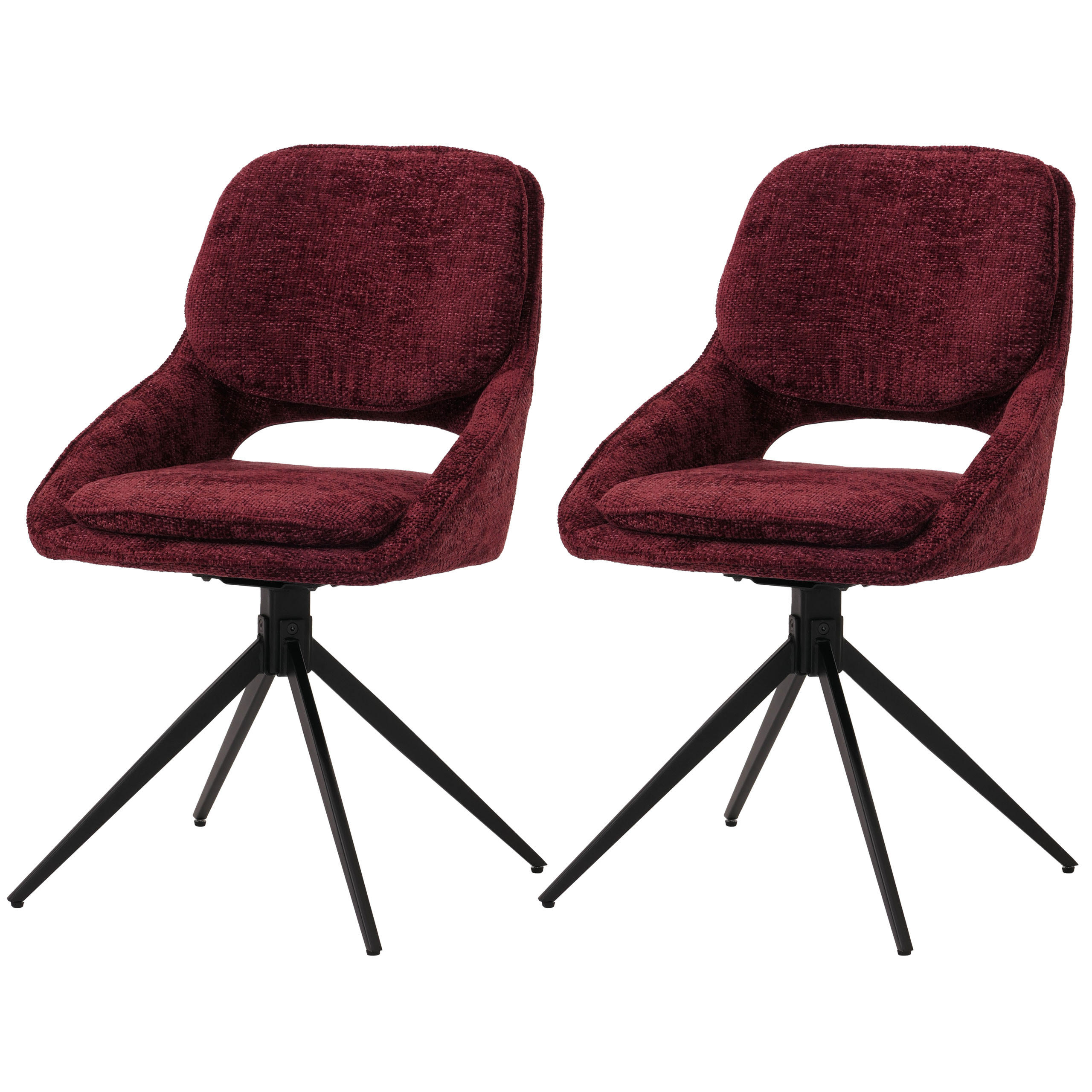 ESSZIMMERSTUHL Bordeaux 2er-Set - Bordeaux, Textil (55/87/55cm) - MCW