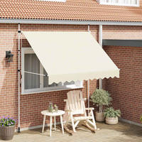 EINZIEHBARE Markise Handbetrieben 250 cm Cremeweiß - Creme, Textil (250/1/1cm) - furnicato