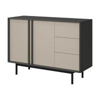 KOMMODE Alsy 3S2D AL07 - Anthrazit/Beige, Holzwerkstoff/Kunststoff (123/87/43cm) - MIRJAN24