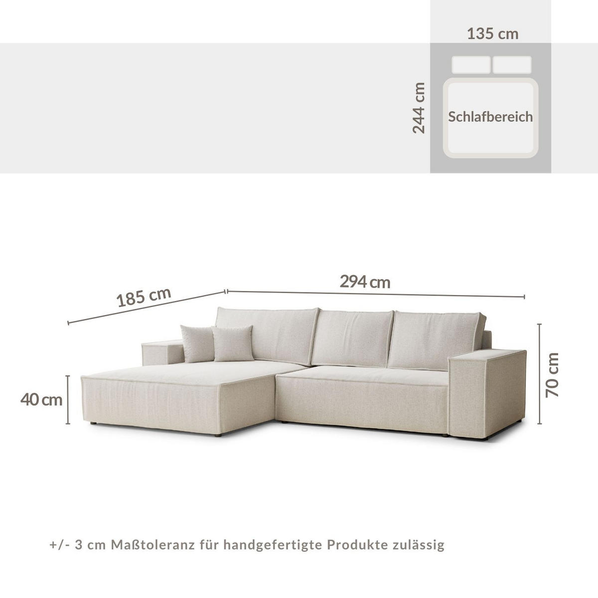 ECKSOFA Maze Türkis Webstoff - Links Seite - Türkis/Schwarz, Holz/Holzwerkstoff (185/294cm) - Maison de Reve