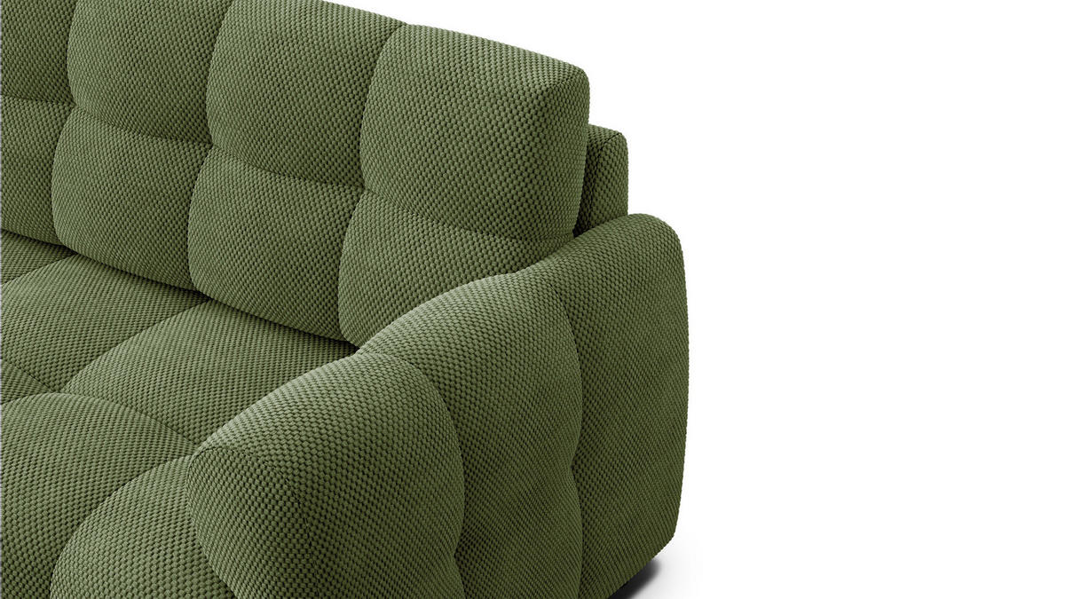 ECKSOFA MELLOW 4-Sitzer, olive - Schwarz/Grün, Holz/Textil (262/156cm) - Courtois Laville
