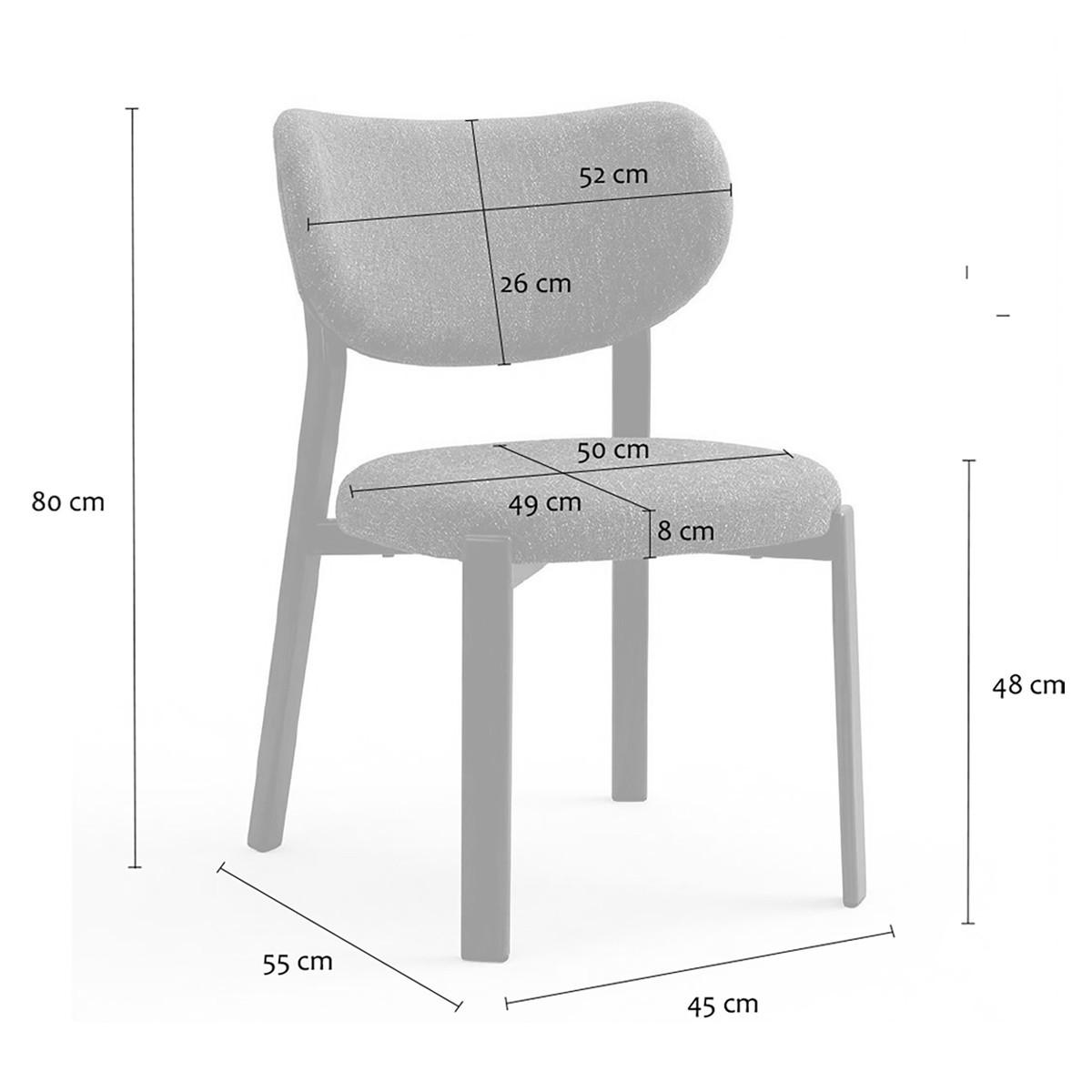 STÜHLE 2er-Set Stoff und Beine in Houtenafwerking 53/52/77 cm - Braun, Textil (52/77/53cm) - Calicosy