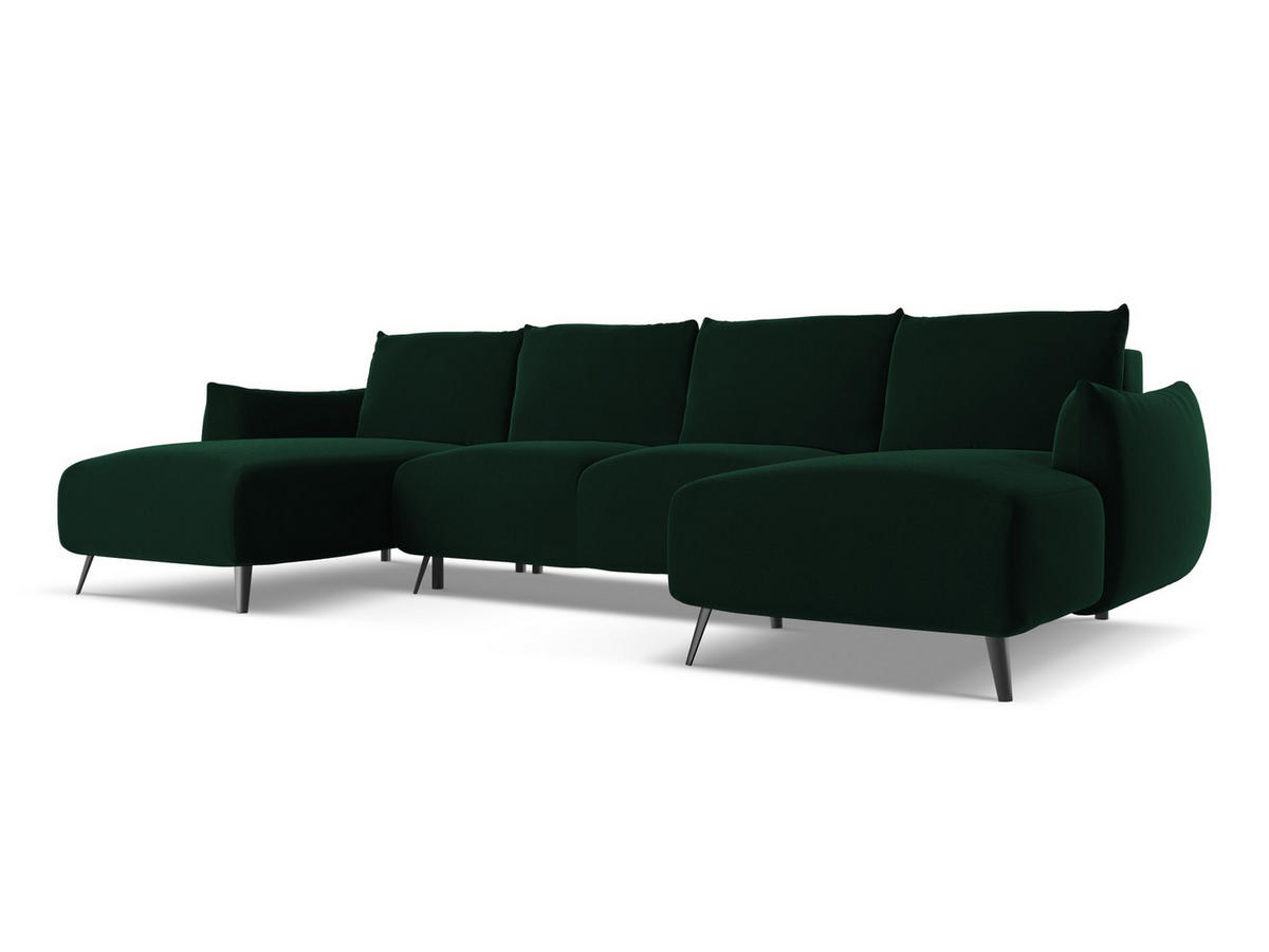 3-SITZER SOFA Samt Stoff Blau - Blau/Schwarz, Textil/Metall (202/80/95cm) - Makamii
