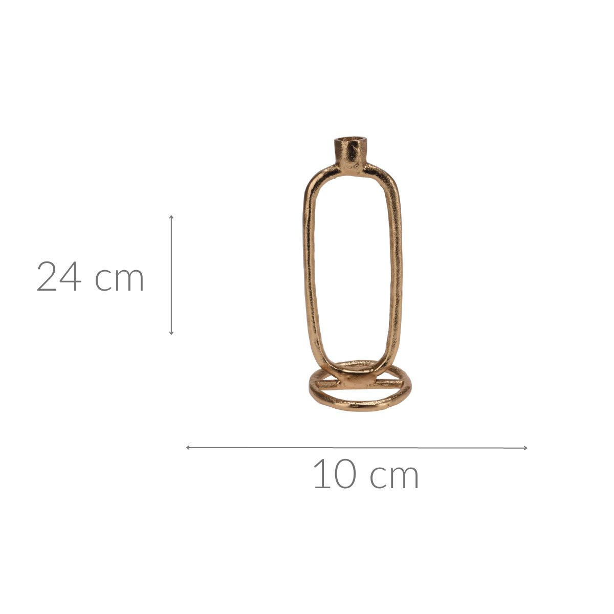 DEKO-KERZENSTÄNDER golden 10/10/24 cm - Goldfarben, Metall (10/24/10cm) - Home Styling Collection