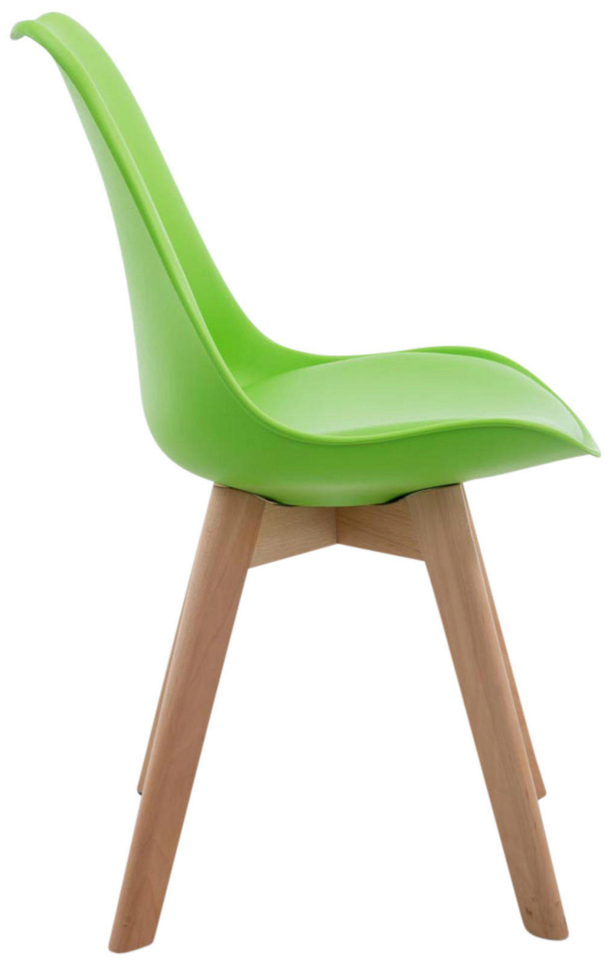 STUHL 4er Set Lederlook grün - Eukalyptusholzfarben/Grün, Holz/Textil (48/84/55cm) - CLP