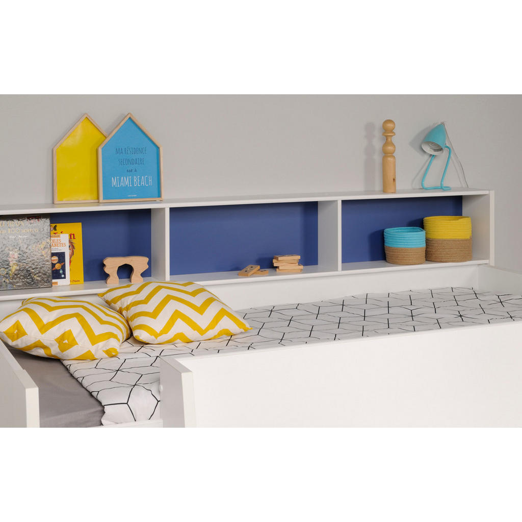 Thumbnail - Etagenbett, Weiß, Blau, Pink, Holzwerkstoff, 1 Schubladen, Rechteckig, 90x200 cm, Kinder- & Jugendzimmer, Kindermöbel, K...