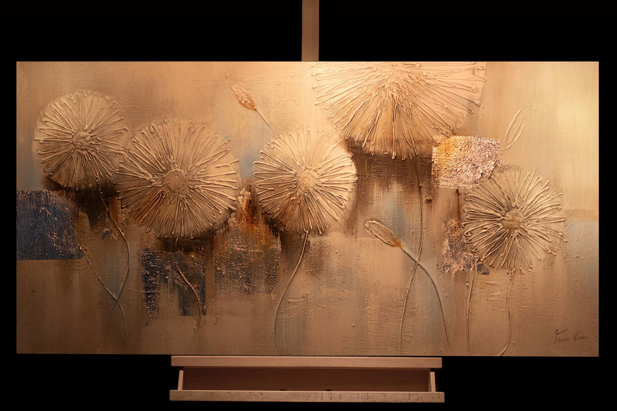 ÖLGEMÄLDE 120/60 cm - Weiß, Holz/Textil (1.86/60cm) - KUNSTLOFT