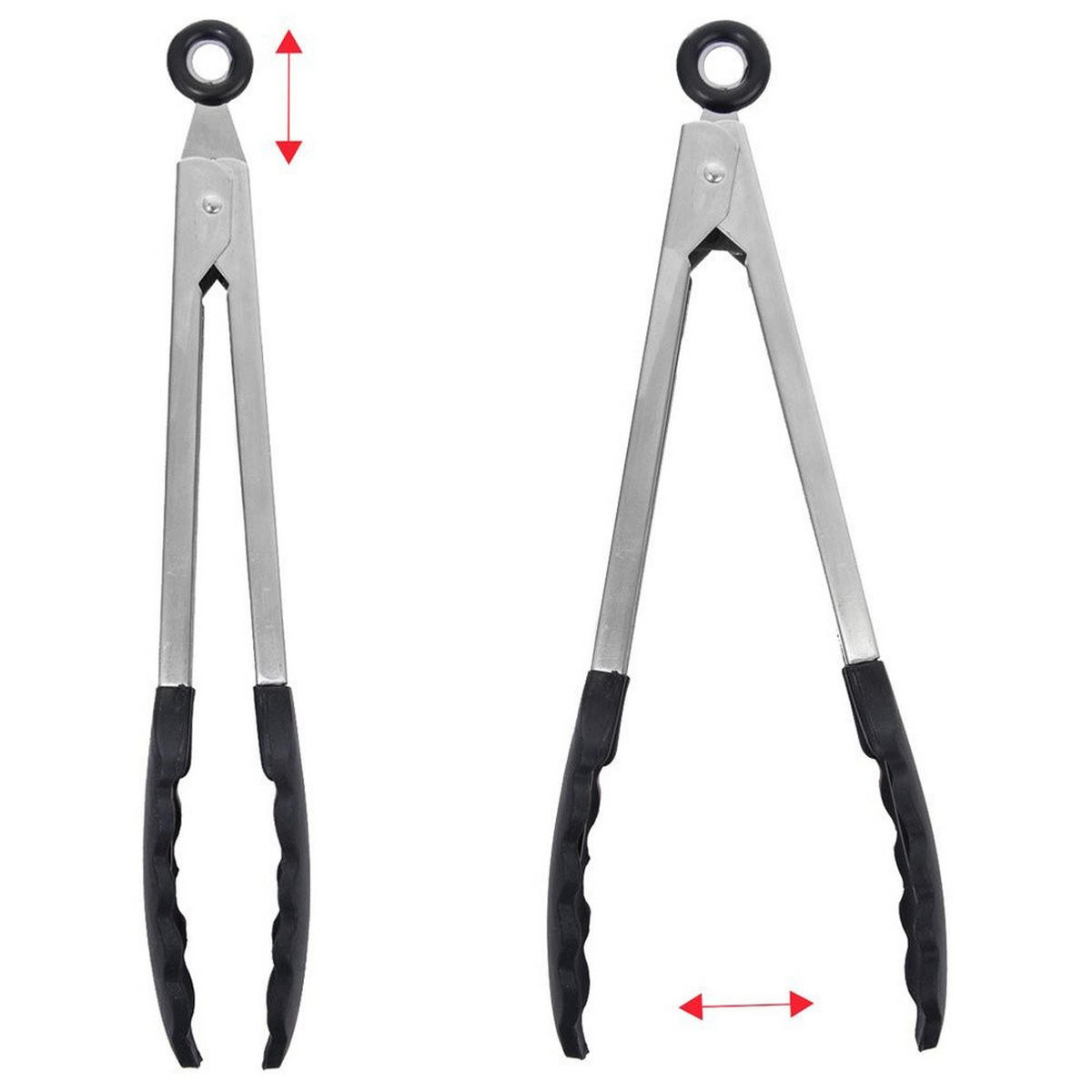 KÜCHENZANGE Stahl 27 cm - Silberfarben, Metall - Orion 