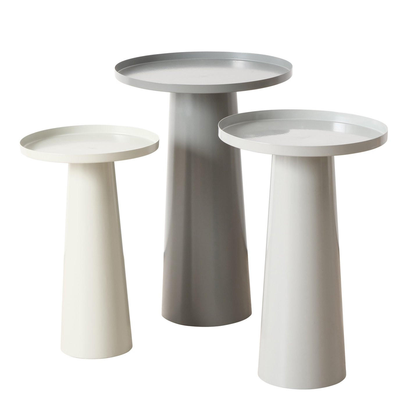 KAFFEETISCHE 3er-Set Beistelltische Jacky Grau - Grau, Metall (38/38/55cm) - Boltze Home