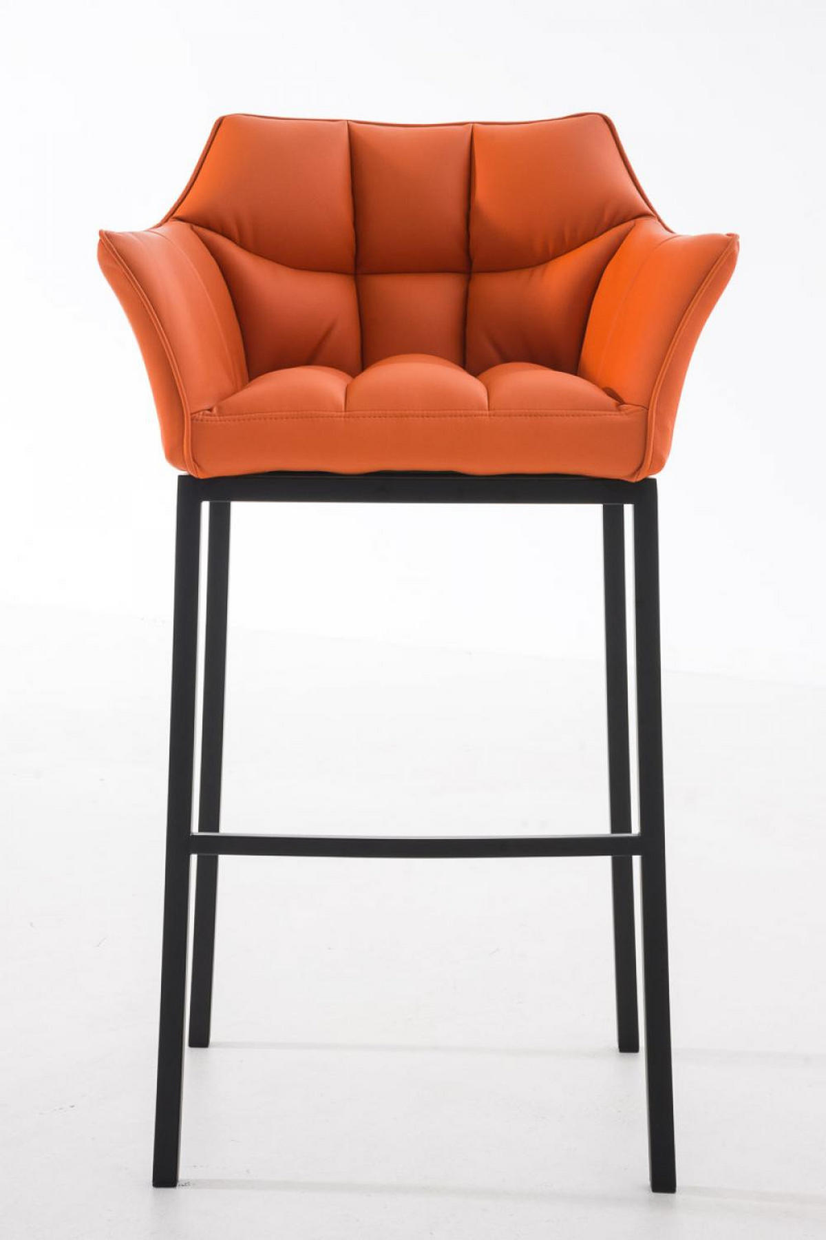 BARHOCKER Lederlook orange - Schwarz/Orange, Textil/Metall (64/110/48cm) - CLP