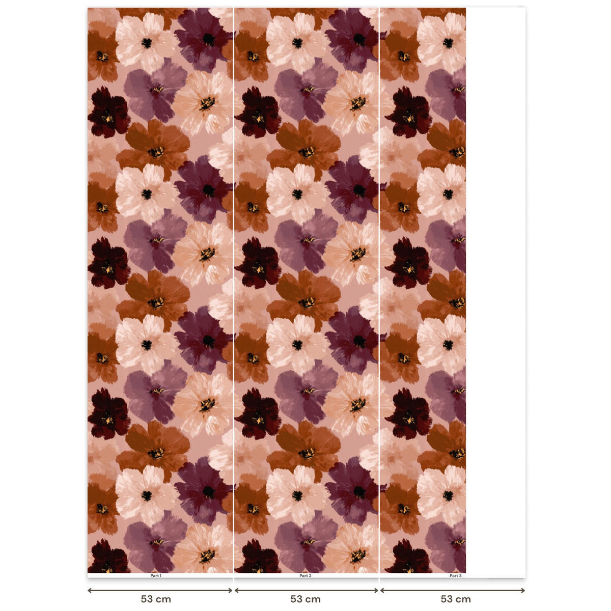 TAPETE - Blumen - Abstrakt - Erdtöne - 140x220 cm - Multicolor, Papier (140/220cm) - OnlyWow