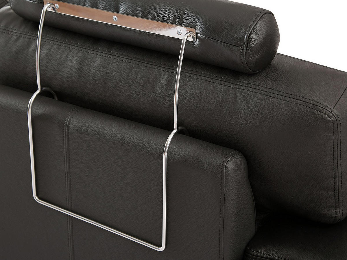 ECKSOFA Leder - Ecke Rechts - Schwarz - METROPOLITAN II - Schwarz, Leder (275/152cm) - Vente-Unique