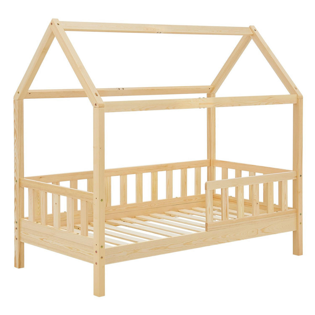 KINDERBETT Marli natur 90x200 cm mit Bettkasten - Naturfarben, Holz (90/200cm) - Juskys