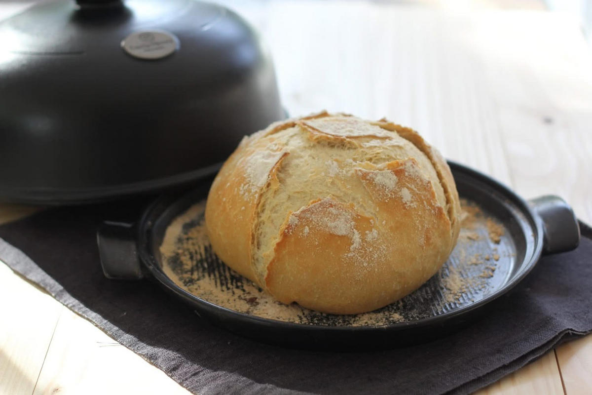 BROTBACKFORM Fusain - ø 28 cm / 4.5 Liter - Grau, Keramik (2/17/34cm) - Emile Henry