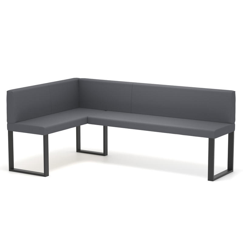 ECKBANK links SANA U Kunstleder glatt, 128/168 cm Grau - Grau, Kunststoff/Textil (128/168cm) - Idohome