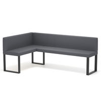 ECKBANK links SANA U Kunstleder glatt, 128/168 cm Grau - Grau, Kunststoff/Textil (128/168cm) - Idohome