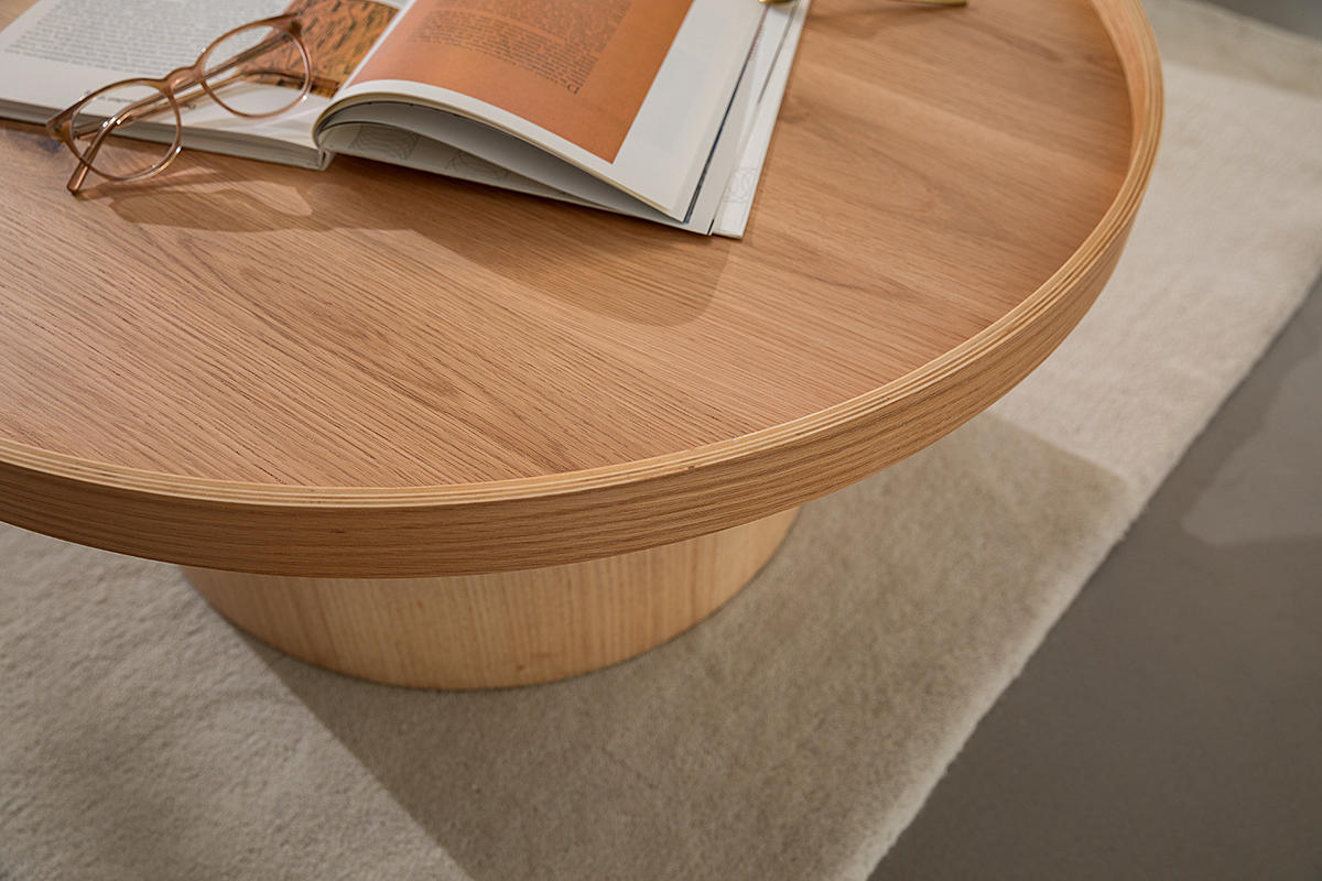 COUCHTISCH - Echtholzfurnier - Eichefarben, Holzwerkstoff (80/80/35cm) - home24