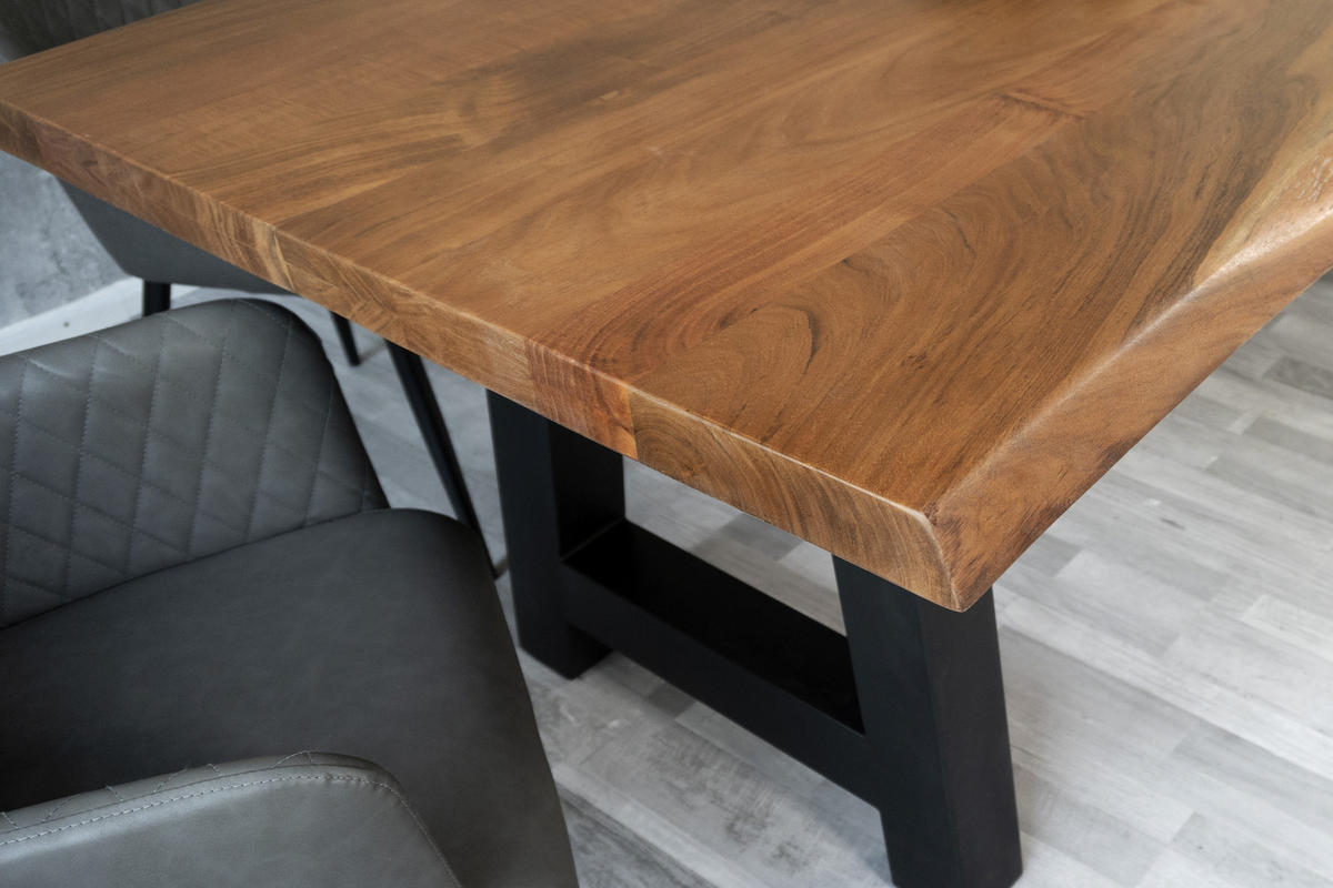 ESSTISCH CALI - Schwarz/Braun, Holz/Metall (100/300/77cm) - SAM