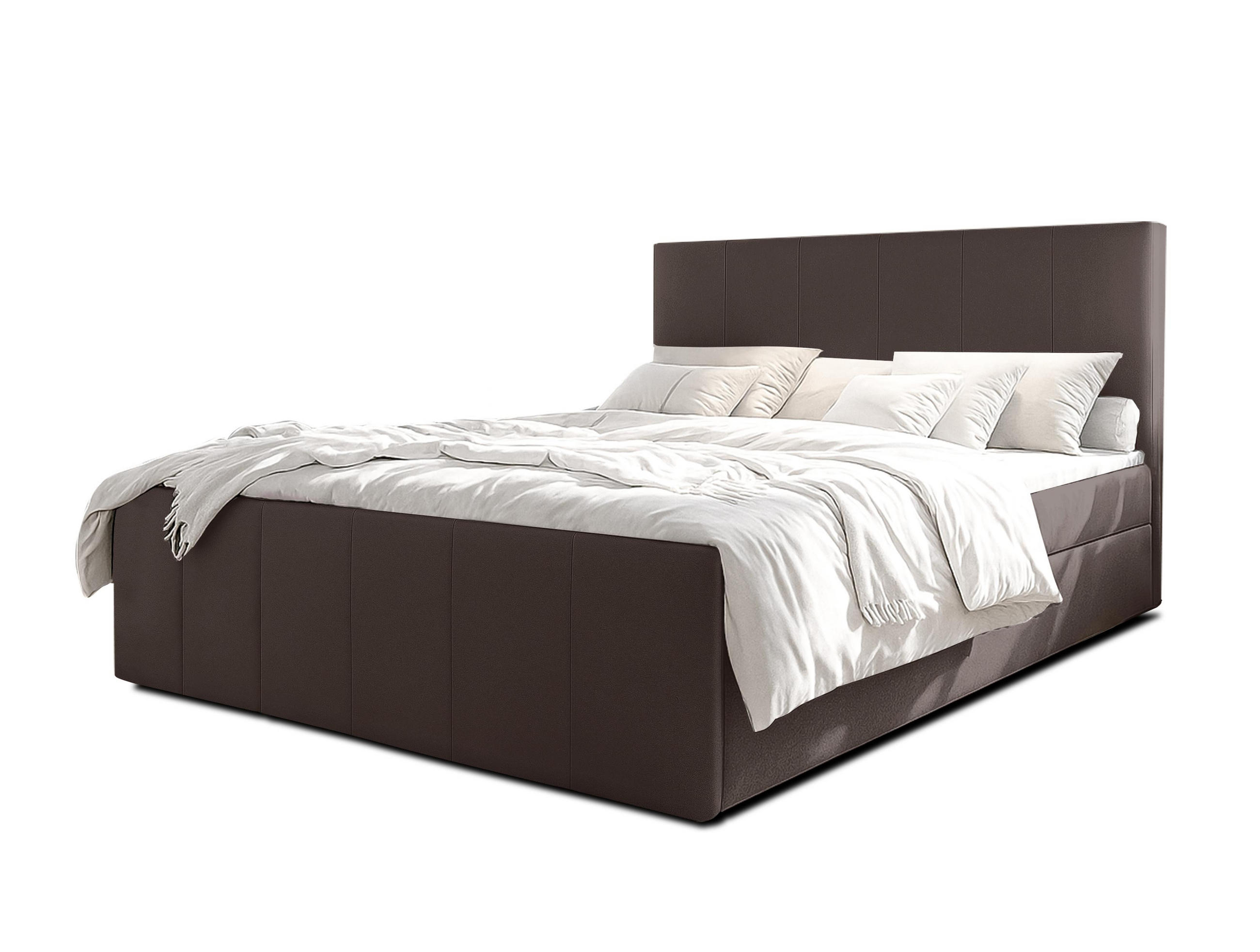 BOXBETT LEVENTE 140x200 cm mit Bettkasten und Matratze - Braun - Schwarz/Braun, Holz/Holzwerkstoff (140/200cm) - AX Living