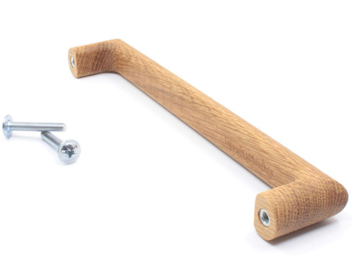 MÖBELGRIFFE BA 450mm, Küchengriffe Eiche massiv, Schrankgriffe Holz - Naturfarben, Holz (1.6/3.2/46.2cm)