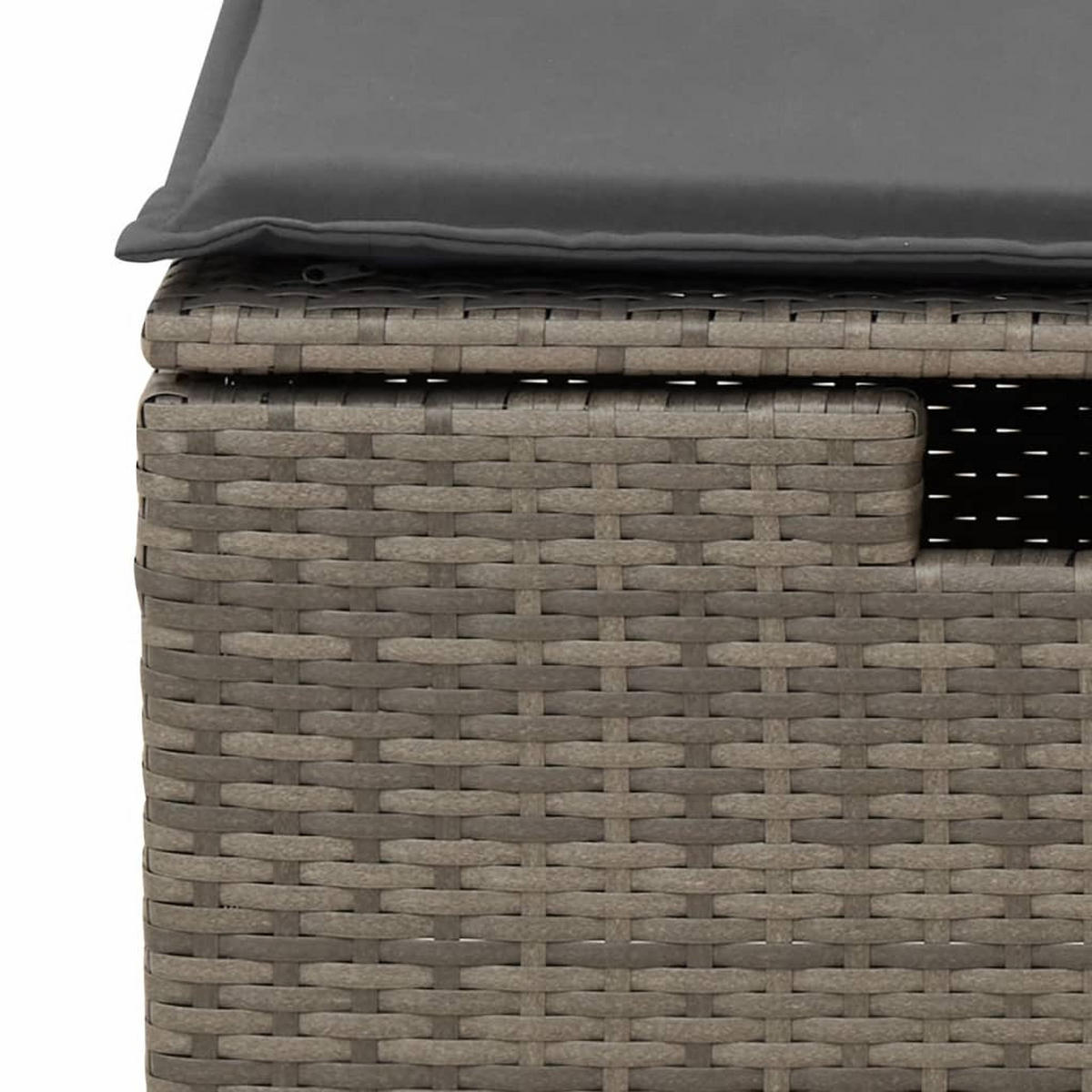 GARTEN-SOFAGARNITUR 4-TLG. Mit Kissen Grau Poly Rattan - Grau, Kunststoff - vidaXL