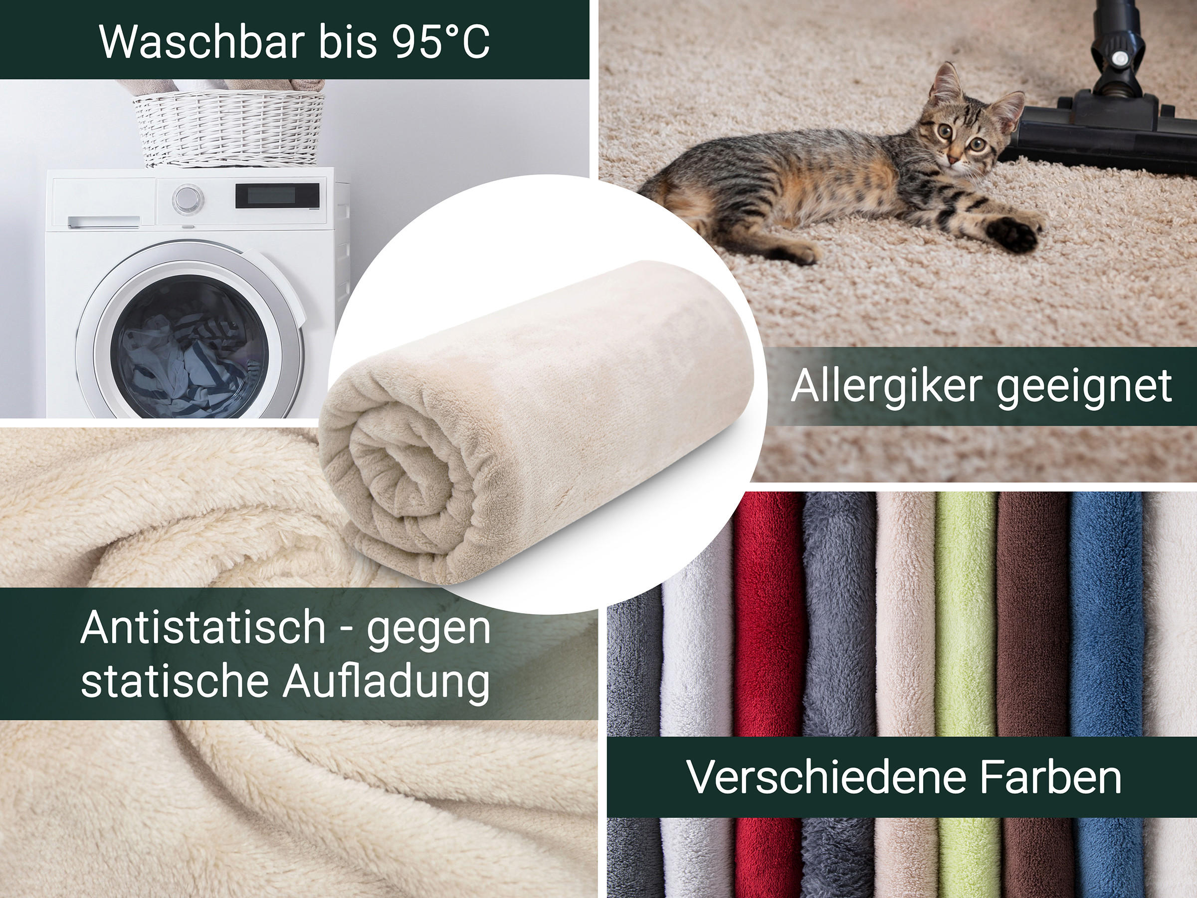 KUSCHELDECKE, 150x200 cm, 100% Polyester, Weiß - Beige, Textil (150/200cm) - Zollner