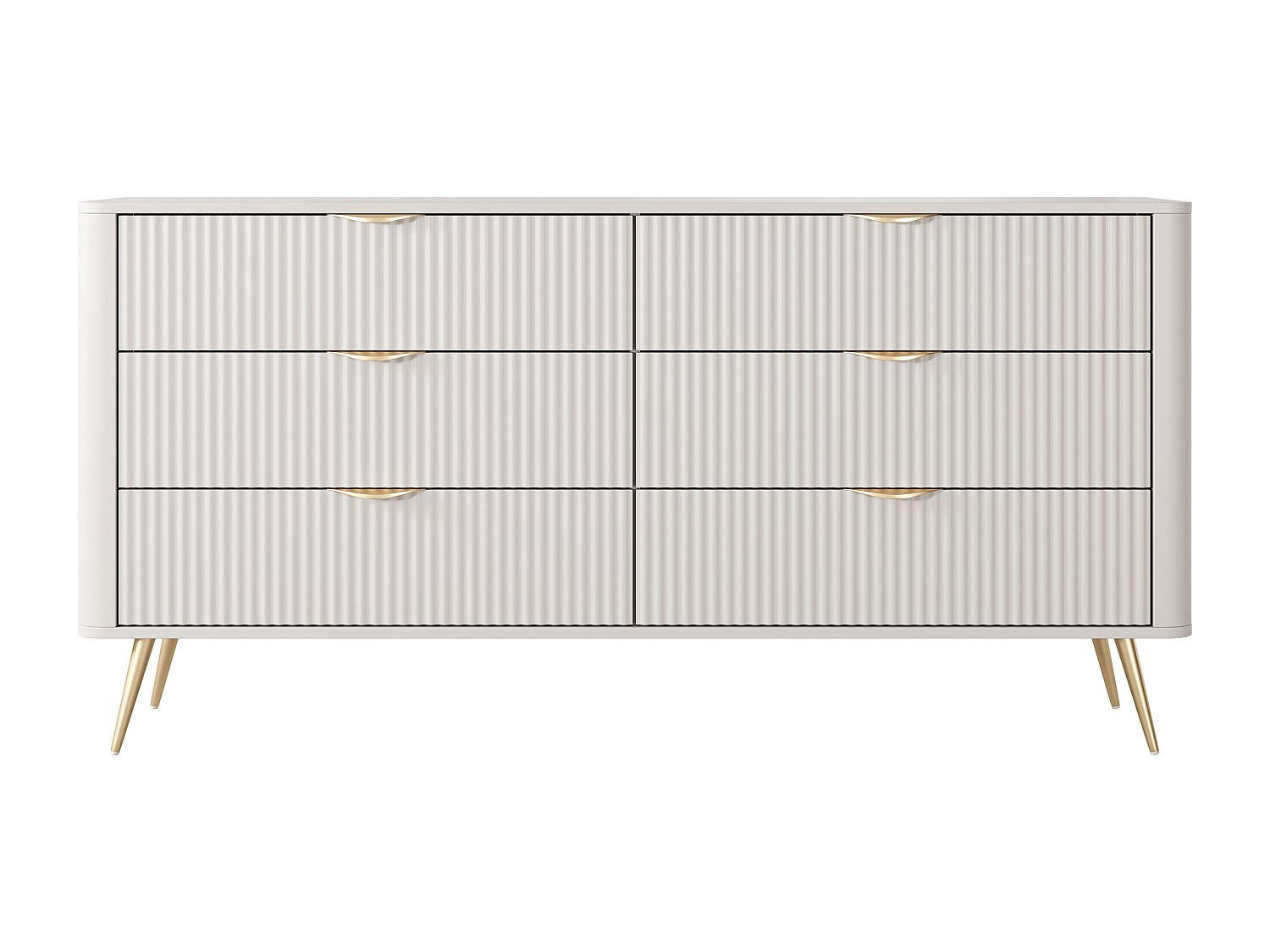 KOMMODE - 163.2 cm x 38 cm - holz - beige Elonaria - Beige, Holz/Metall (163/81/38cm) - Vente-Unique