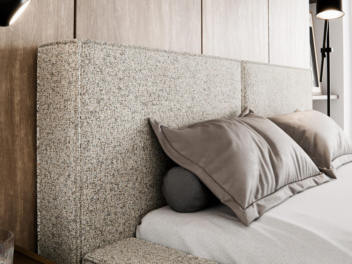 POLSTERBETT Lesti 180x200 cm, Beige - Beige, Textil (180/200cm) - Fedve