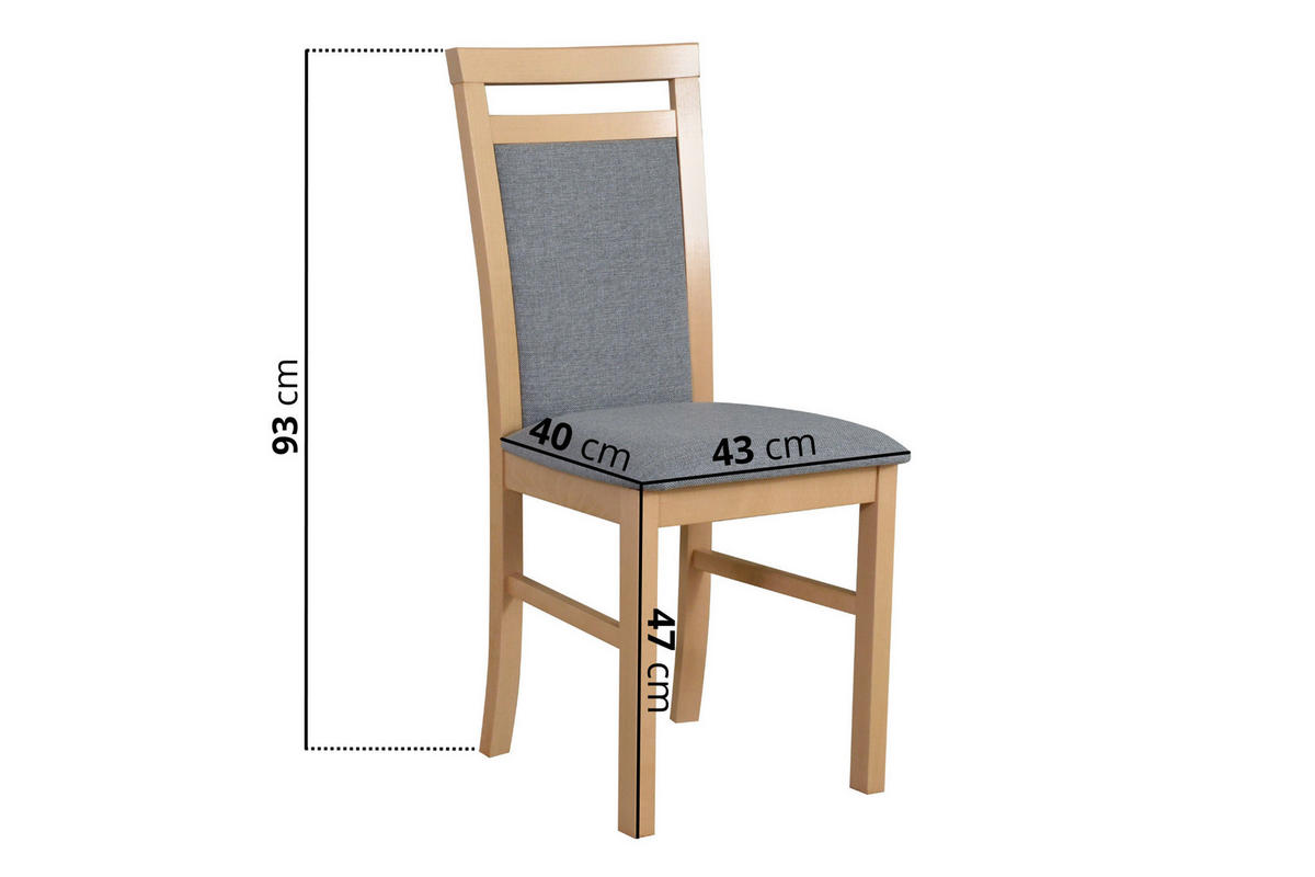 ESSZIMMERSTUHL - Set 4x MILANO 5 hell nussbaum, soro 23 - Beige/Nussbaumfarben, Holz (43/94/40cm) - Leaf Design