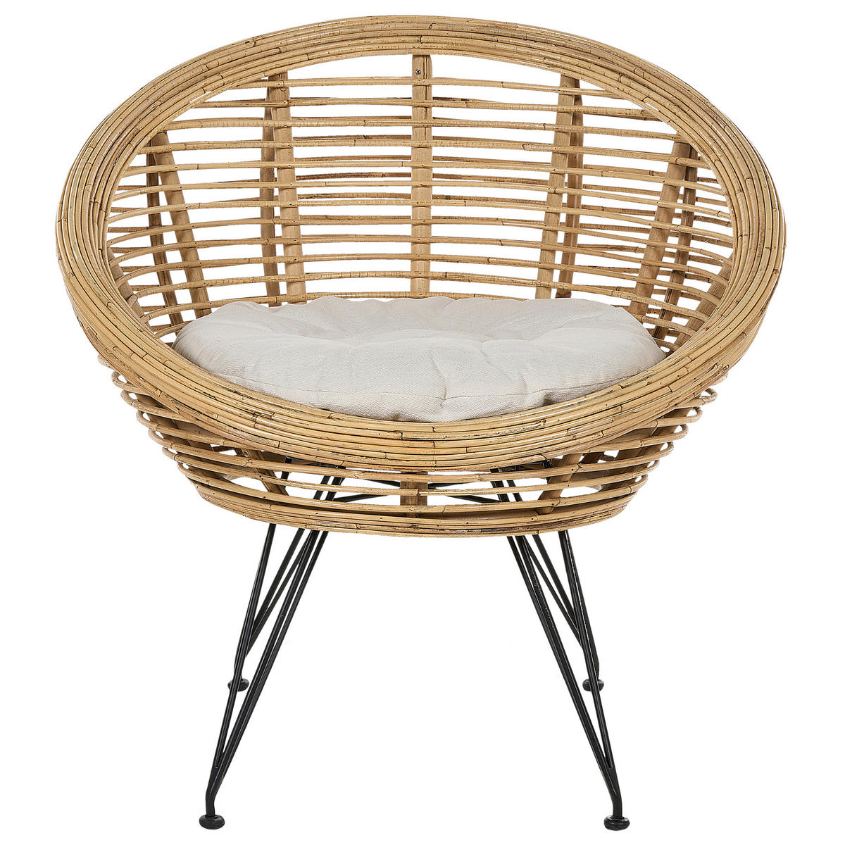 GARTENSTUHL 2er-Set Rattan helles beige Maratea - Beige/Naturfarben, Naturmaterialien (85/85/85cm) - Beliani