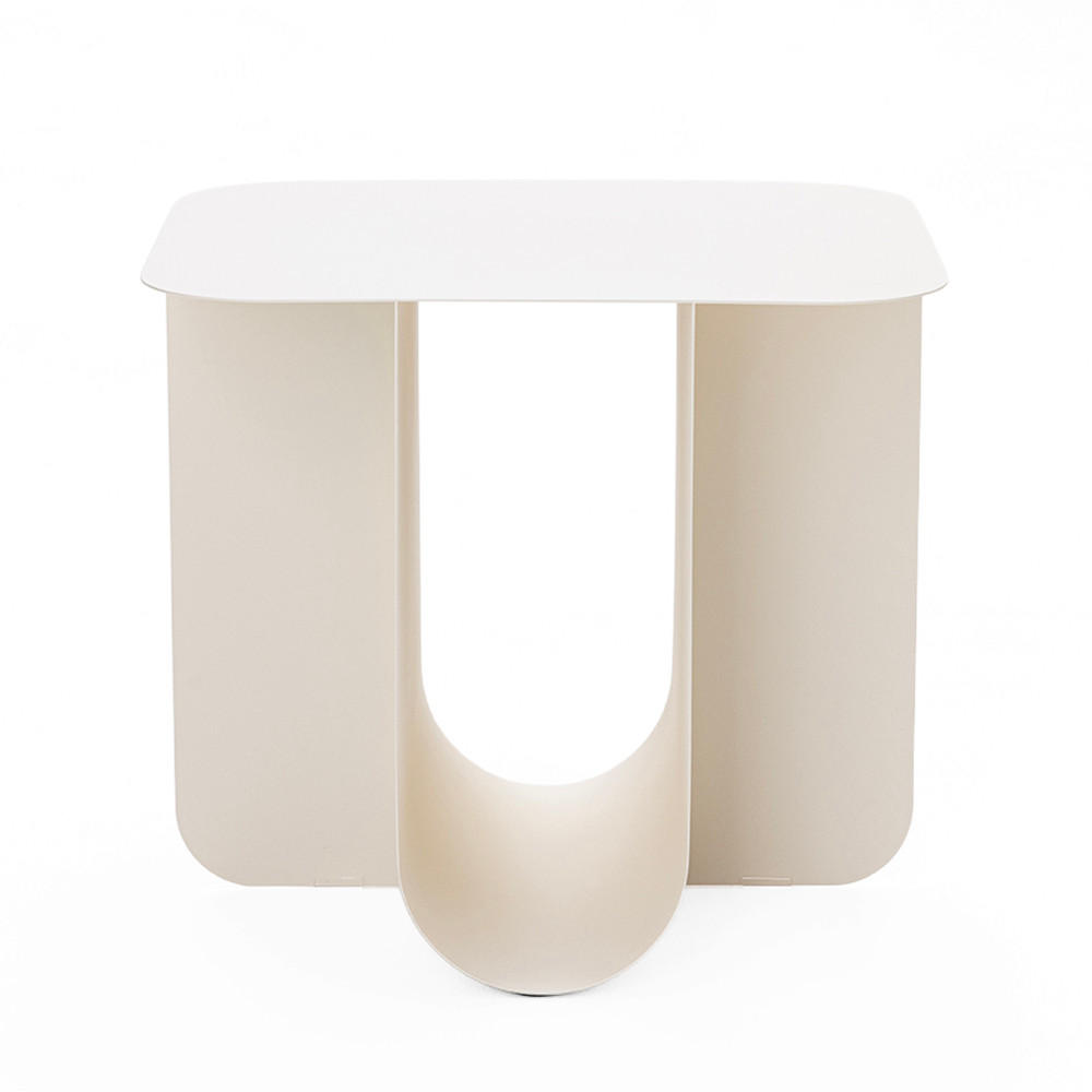 BEISTELLTISCH aus Metall 45x40 cm - Blum - Beige - Beige, Metall (45/40/40cm) - Drawer