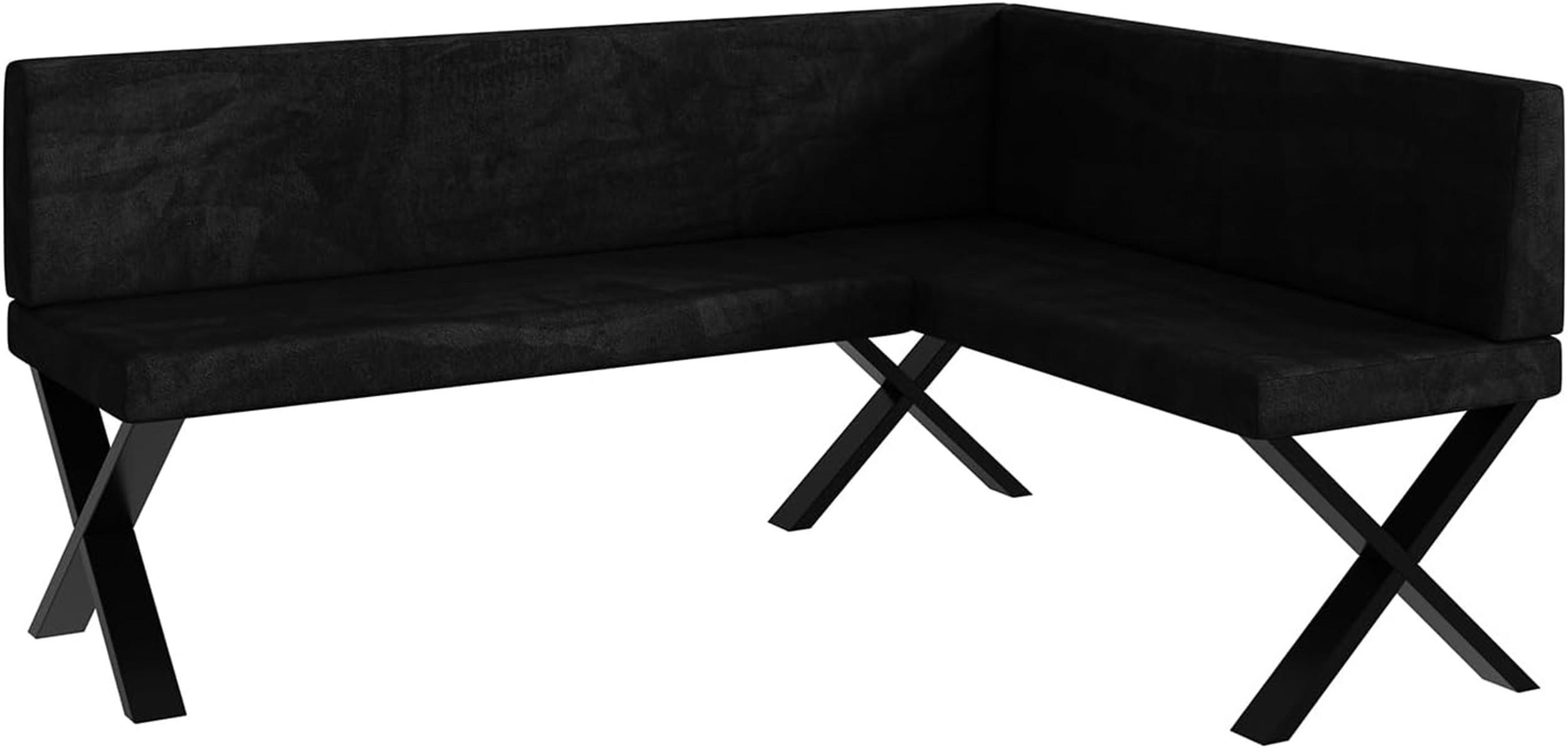 Meblini Eckbank Schwarz 168x128 cm