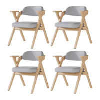 ESSZIMMERSTUHL 4 Klappbar Massivholz Leinen Grau Modern - Grau, Holz (64.5/76/66.5cm) - FLIEKS
