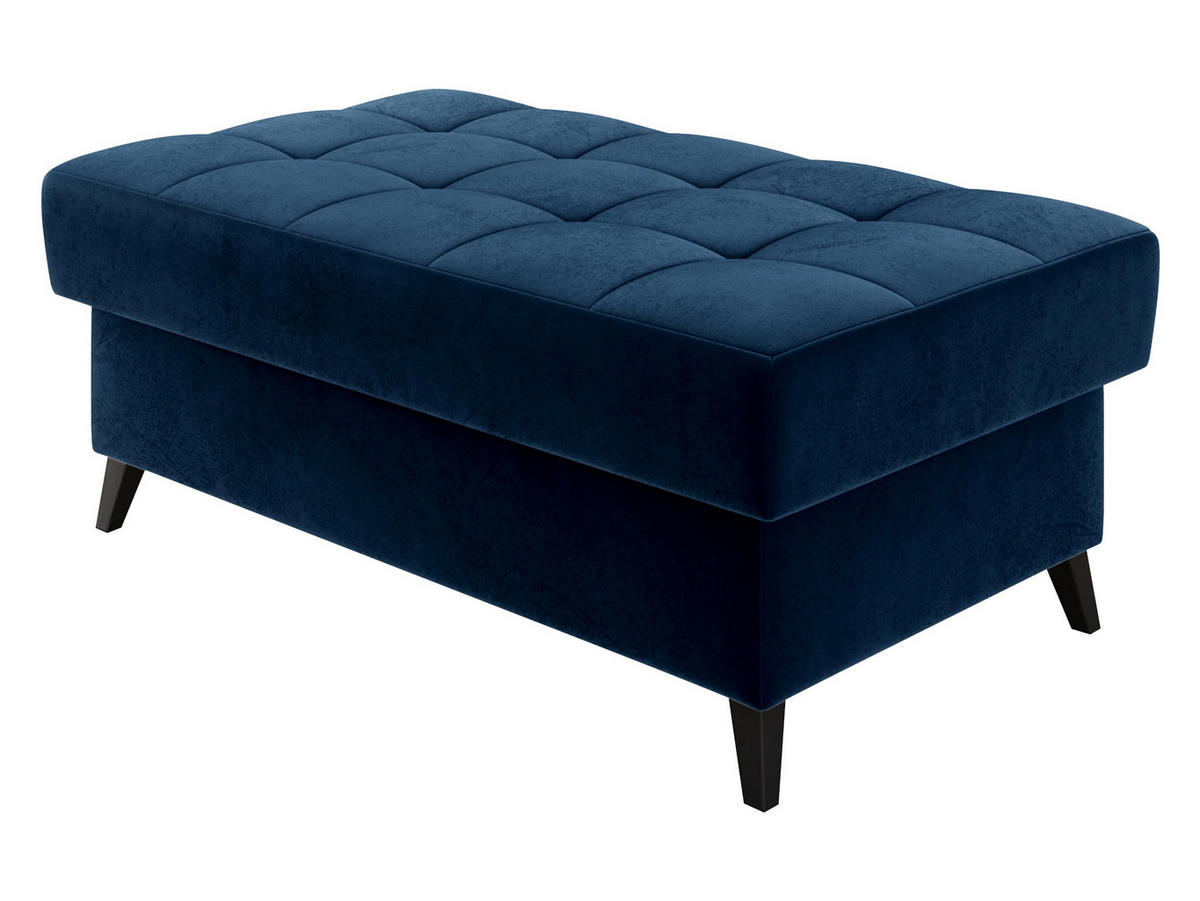 POLSTERHOCKER Nord - Schwarz/Dunkelblau, Holz/Textil (106/44/67cm) - MIRJAN24
