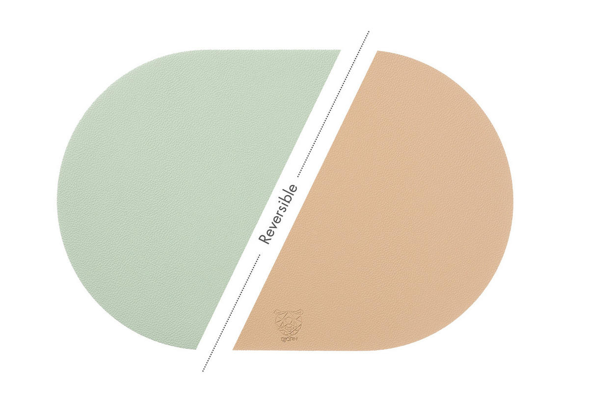 TISCHSET - 6er-Set - Recyceltes Leder in Blassrosa und Blassgrün - Pink, Textil (30/44.5cm) - Björn