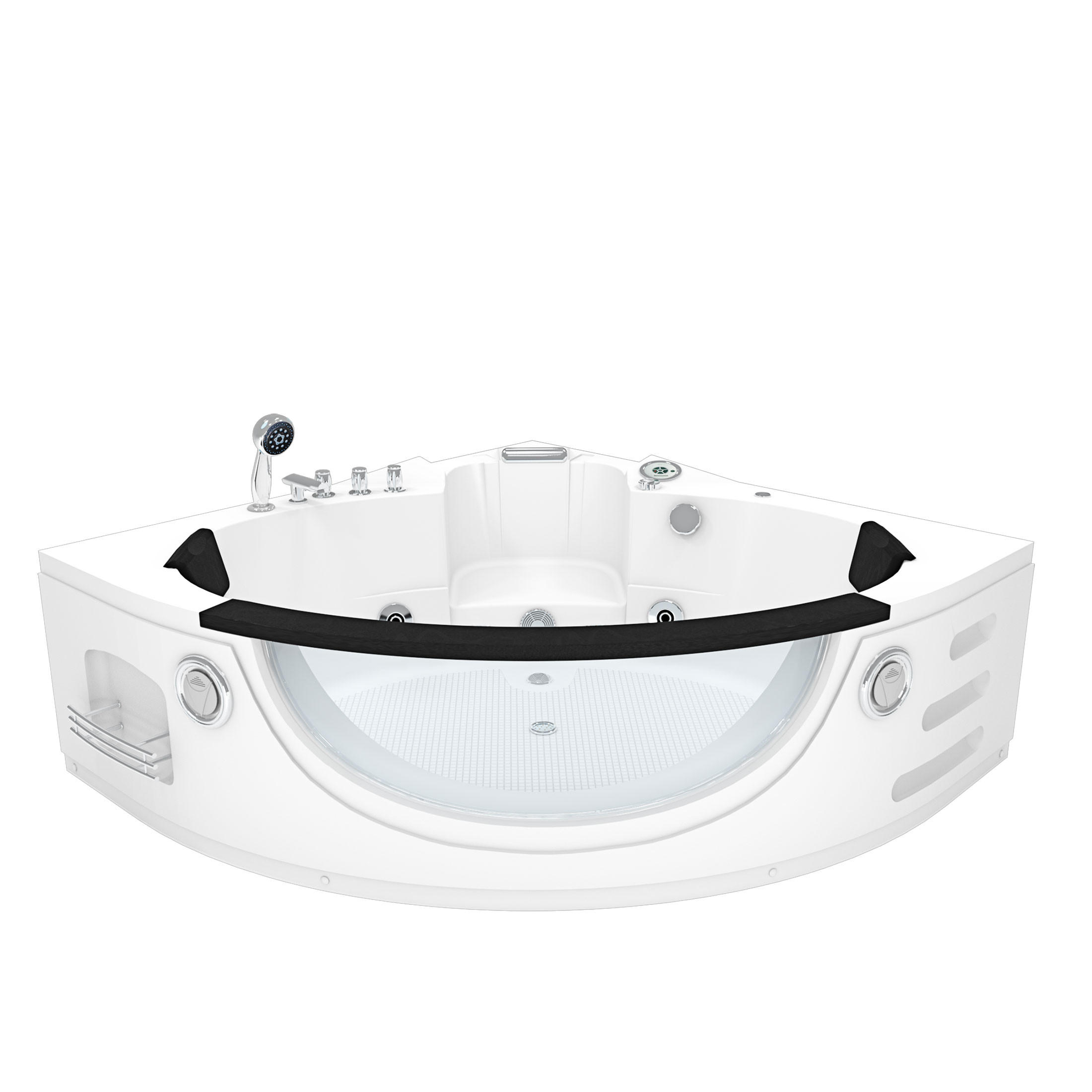 WHIRLPOOL Pool Badewanne Wanne W06R-SC 152x152cm - Weiß, Glas/Kunststoff (152/65/152cm) - AcquaVapore by Sandra Jentho