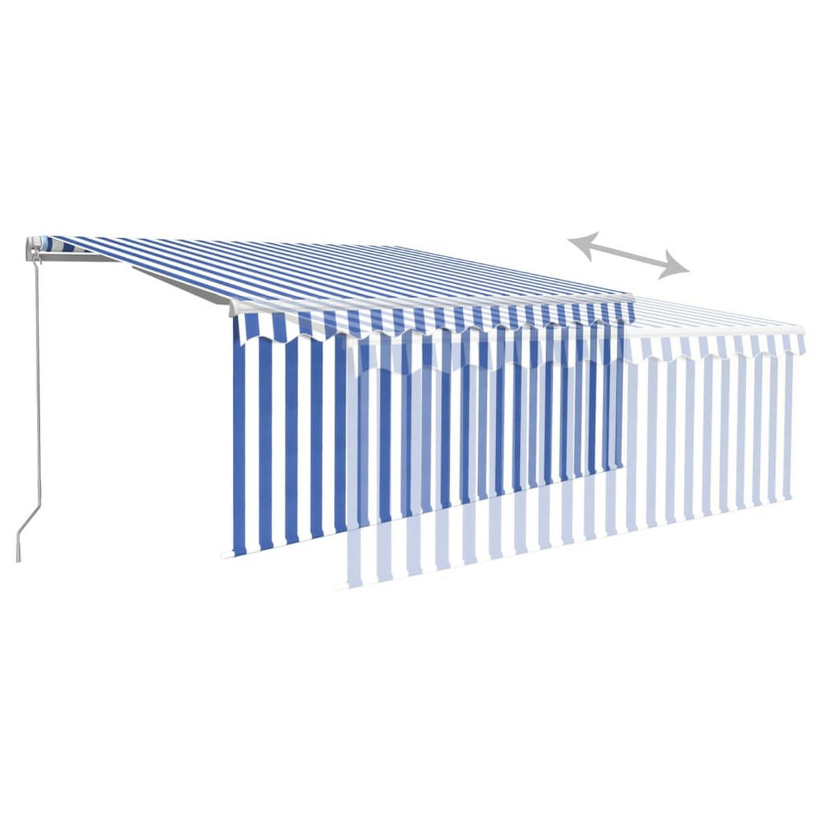 MARKISE Manuell Einziehbar mit Rollo 3,5x2,5m Blau & - Blau, Metall (250/1/350cm) - furnicato