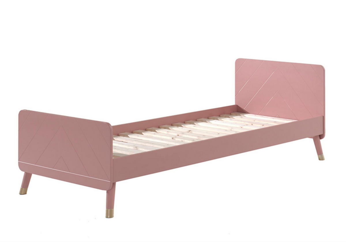EINZELBETT Kamillah 204x74x95 aus MDF in Terra Rosa - Rosa, Holzwerkstoff (90/200cm) - 58aufmkessel