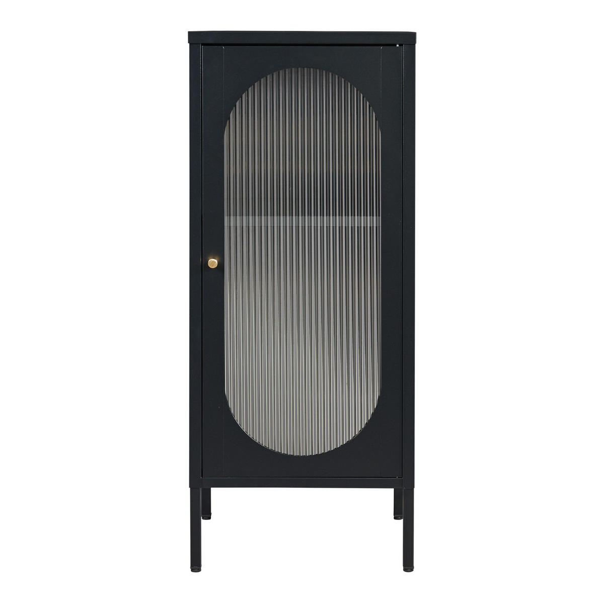 VITRINENSCHRANK Karlskrona - Schwarz, Glas/Metall (42.5/101.5/40cm) - [en.casa]