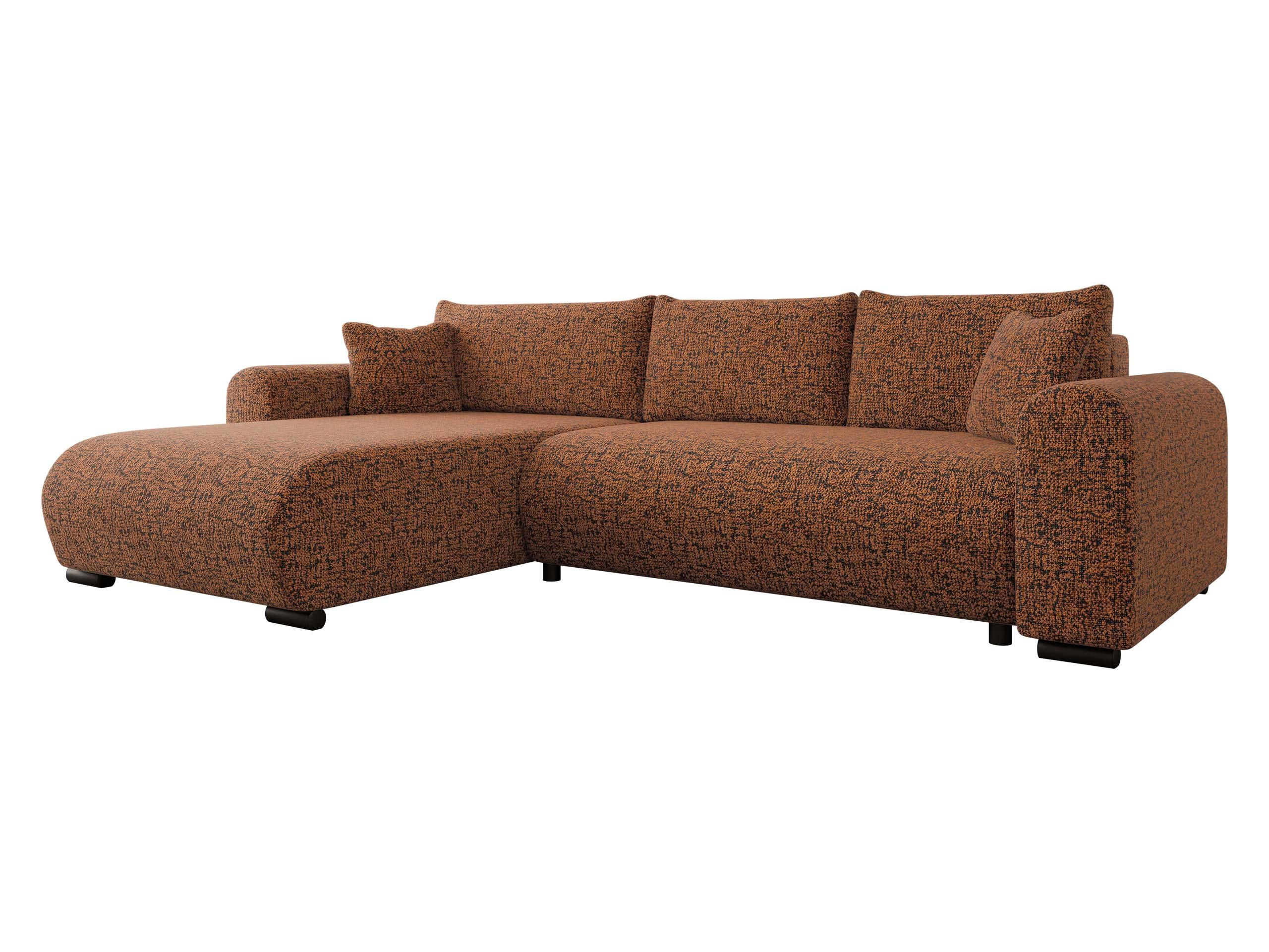 ECKSOFA Merkos - Schwarz/Bronzefarben, Holz/Textil (285/188cm) - MIRJAN24