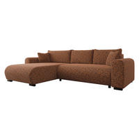 ECKSOFA Merkos - Schwarz/Bronzefarben, Holz/Textil (285/188cm) - MIRJAN24