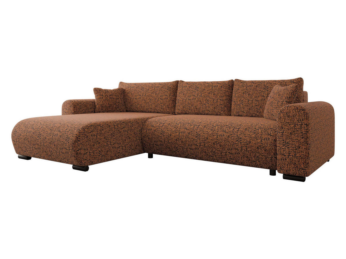 ECKSOFA Merkos - Schwarz/Bronzefarben, Holz/Textil (285/188cm) - MIRJAN24