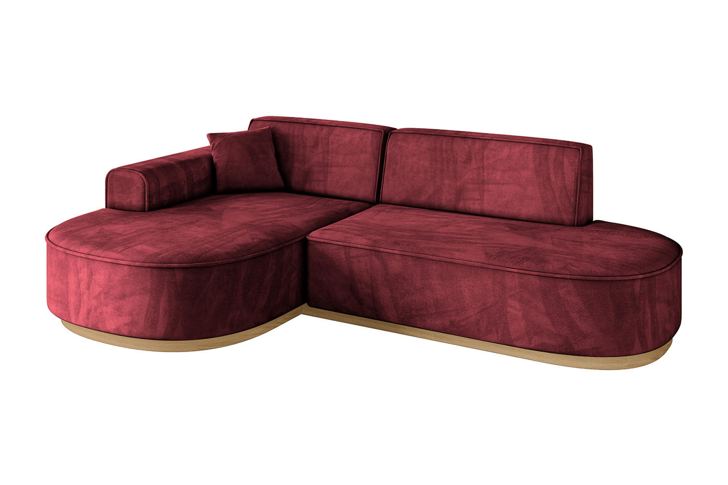 ECKSOFA Ottomane Links MARI-L1-v2 - 243x171x83 cm Bordeaux Velours - Bordeaux, Holzwerkstoff/Textil (243/171cm) - ALTDECOR
