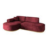ECKSOFA Ottomane Links MARI-L1-v2 - 243x171x83 cm Bordeaux Velours - Bordeaux, Holzwerkstoff/Textil (243/171cm) - ALTDECOR