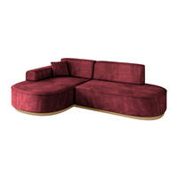 ECKSOFA Ottomane Links MARI-L1-v2 - 243x171x83 cm Bordeaux Velours - Bordeaux, Holzwerkstoff/Textil (243/171cm) - ALTDECOR