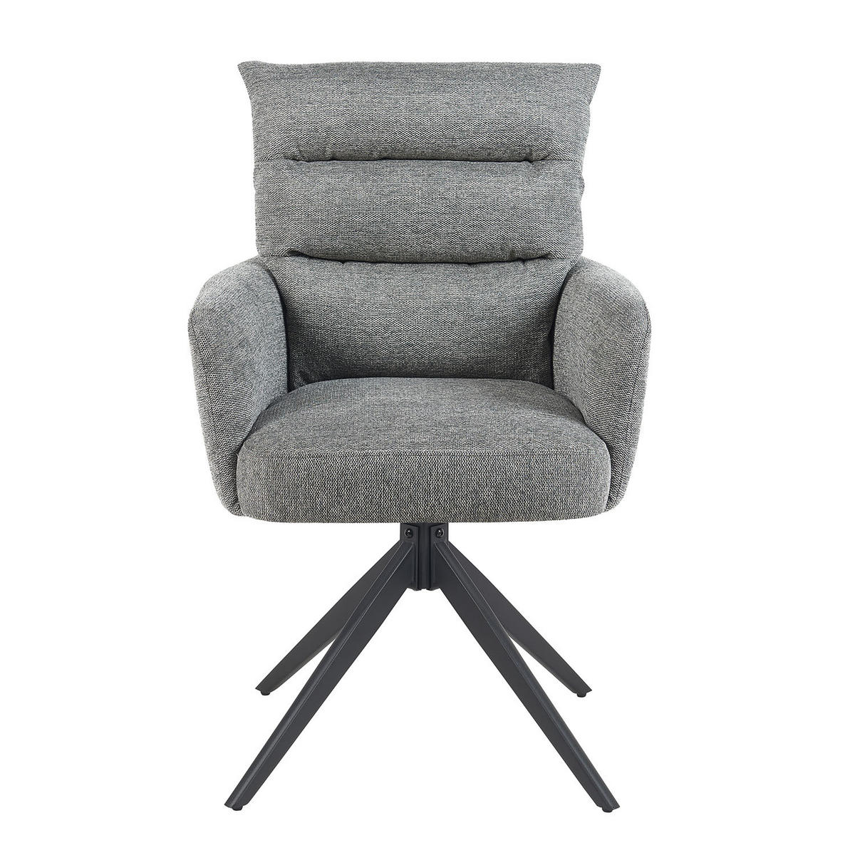 ARMLEHNSTUHL Mika-Alva - Schwarz/Grau, Textil/Metall (59/94/66cm) - DUBI Möbel