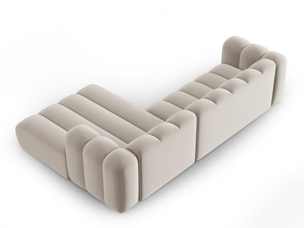 ECKSOFA modular rechts Lupine aus Samt beige 4 Sitzplätze - Beige, Textil (177/290cm) - Micadoni